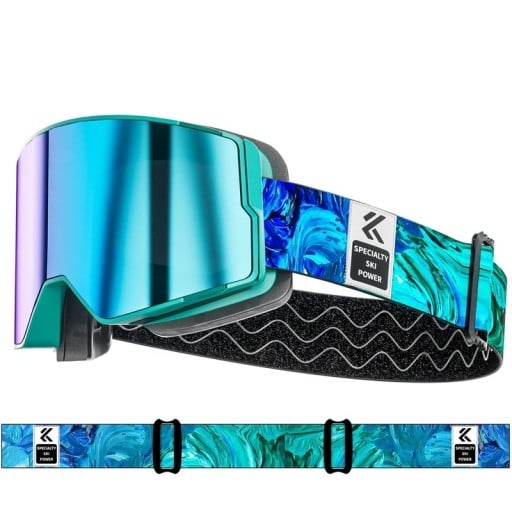 Lunettes de ski unisexes 13 x 9,2 cm UV400 Lunettes de protection d'hiver pour le ski, le snowboard et d'autres sports d'hiver avec un port