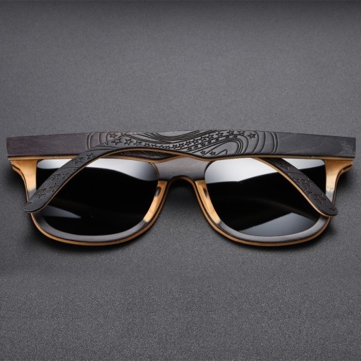 Lunettes de soleil en bois pour homme E2161