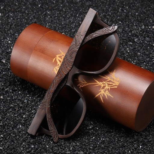 Lunettes de soleil en bois pour hommes E2010