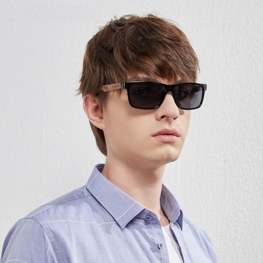 Lunettes de soleil en bois pour hommes E2043