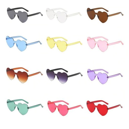 Lunettes de soleil pour femmes en forme de cœur