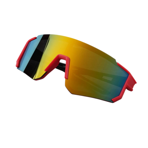 Lunettes de soleil sportives pour enfants verres miroir jaune-orange protection des yeux lors des sports cadre léger lunettes pour le cyclisme