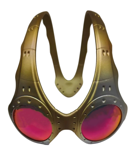 Lunettes de sport rétro UV400 Verres en PC Cadre en métal Monture dorée Design miroir irrégulier Unisexe