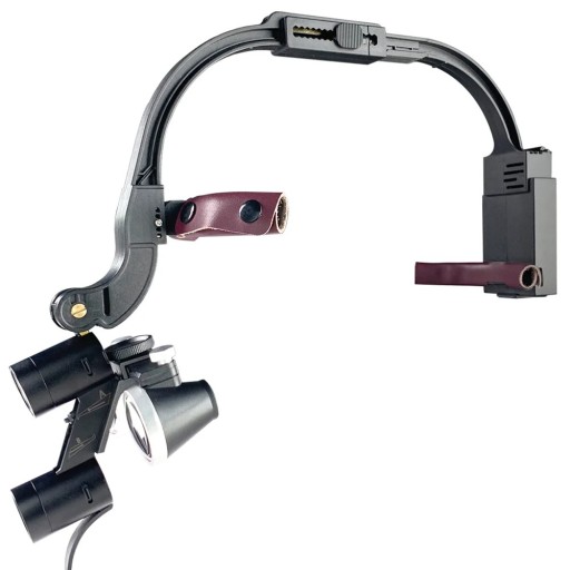 Lupa dentară binoculară 3,5x cu lumină LED și baterie, far chirurgical pentru stomatologi, lampă medicală 5W 2000mA, adaptor 5V 1A AC100-240V