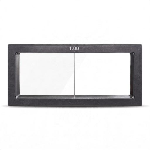 Lupa dioptrică pentru căști de sudură 1 dioptrie Dimensiune 11 x 5,5 cm Grosime 3 mm Sticlă Rame negre Pentru sudare precisă