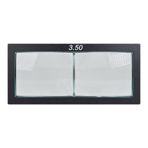 Lupa dioptrică pentru căști de sudură 3,5 dioptrii Dimensiune 11 x 5,5 cm Grosime 3 mm Sticlă Rame negre Pentru sudare precisă