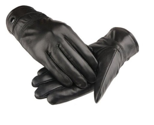 Luvas de Inverno Masculinas em Couro Verdadeiro