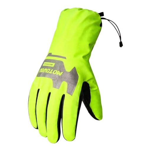 Luvas de moto quentes, impermeáveis e à prova de vento com punho alargado e cordão ajustável para condução em clima frio unisex