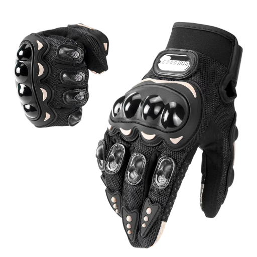Luvas desportivas de moto com proteção rígida nos nós, luvas de corrida tácteis e respiráveis para moto e bicicleta com pontas antiderrapantes