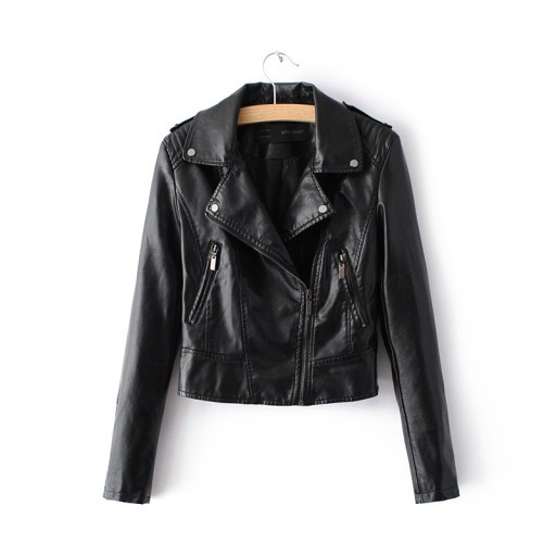 Luxe dames bikerjack - Zwart