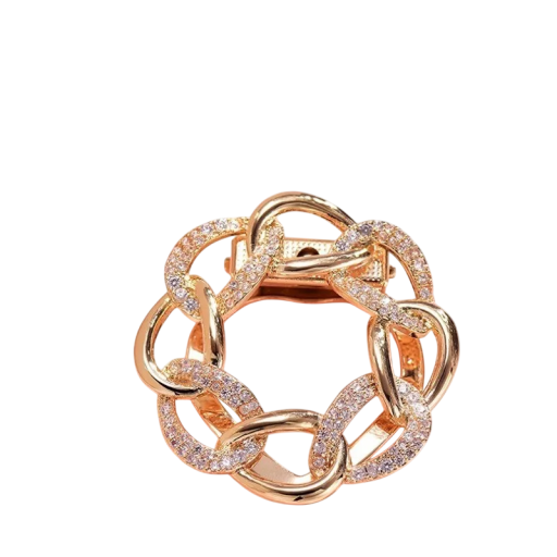 Luxuriöse dekorative Brosche in Form eines Ringes aus Ketten Zinklegierung Elegantes dekoratives Accessoire Abzeichen luxuriöser Schmuck