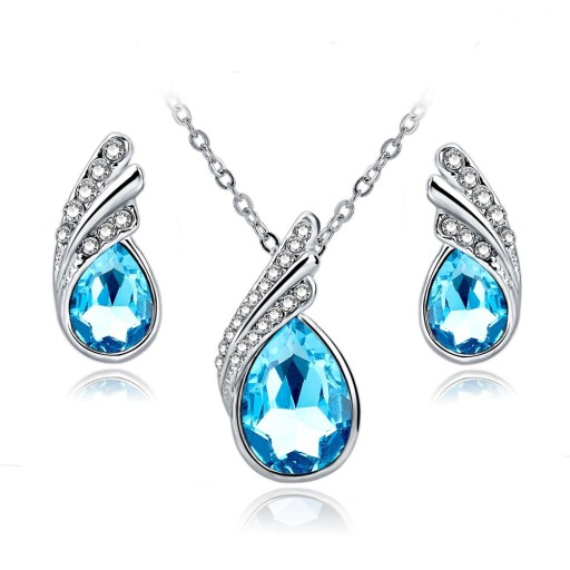 Luxus női nyaklánc + fülbevaló - kék