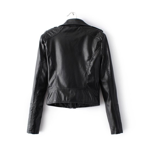 Luxusná dámska bunda motorkárskeho štýlu - Čierna