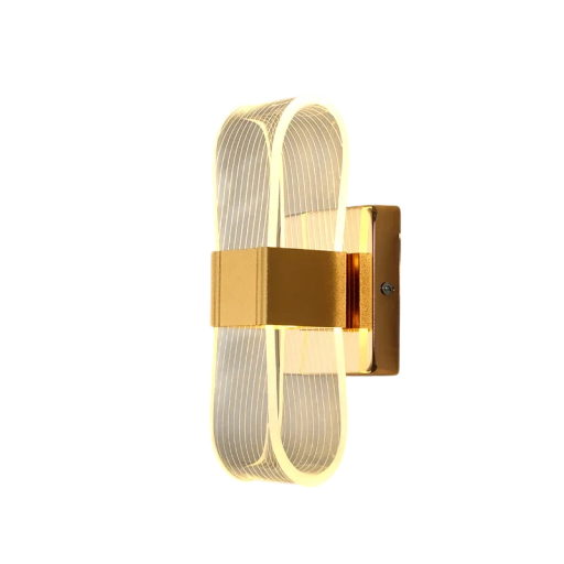 Luxusná nástenná lampa Priehľadné oválne tienidlo 22 x 7 x 8 cm Teplé biele svetlo 2700-3500 K Zlatá Dekoratívne osvetlenie do interiéru
