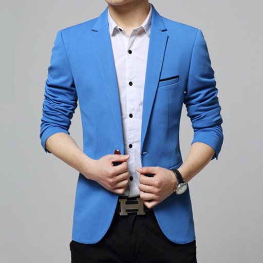 Luxusné pánske sako - Svetlo modrý