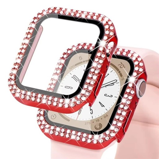 Luxusní diamantový ochranný kryt Apple Watch 44 mm Series 6 5 4 SE Tvrzené sklo ochrana displeje