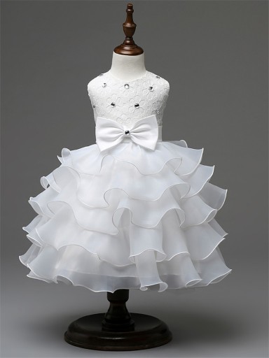 Luxusní dívčí šaty - Bílé