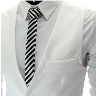 Luxusní pánská společenská vesta - Bílá