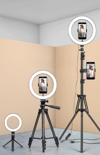 Luz circular LED 26 cm com tripé