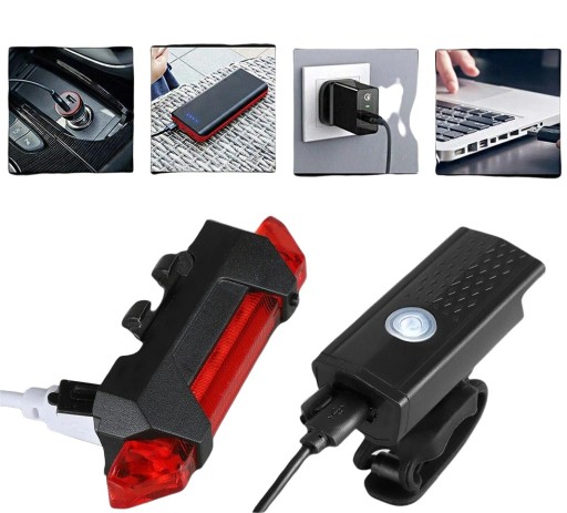 Luz de bicicleta dianteira e traseira 2 pcs