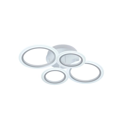 Luz de teto LED em acrílico com anéis Controle remoto Lâmpada dimmable LED pendente 43W 3870 lm Controle pelo telemóvel 40×60×11 cm