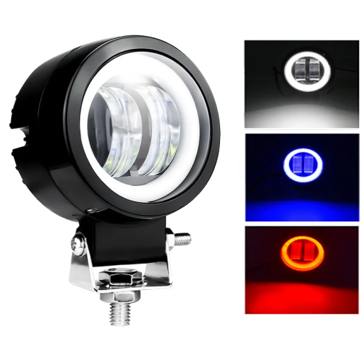 Luz de Trabalho 2LED 20W 16800 lm Luminária Redonda IP68 com Lente em PC Corpo em Alumínio Suporte em Aço Inoxidável Iluminação LED Exterior para Veículos