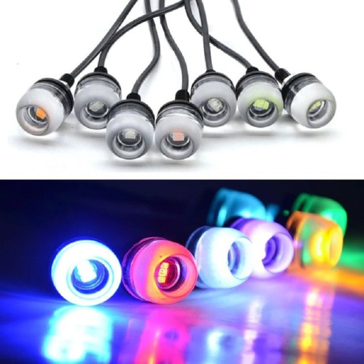 Luz LED de ojo de águila colorida, 2 piezas