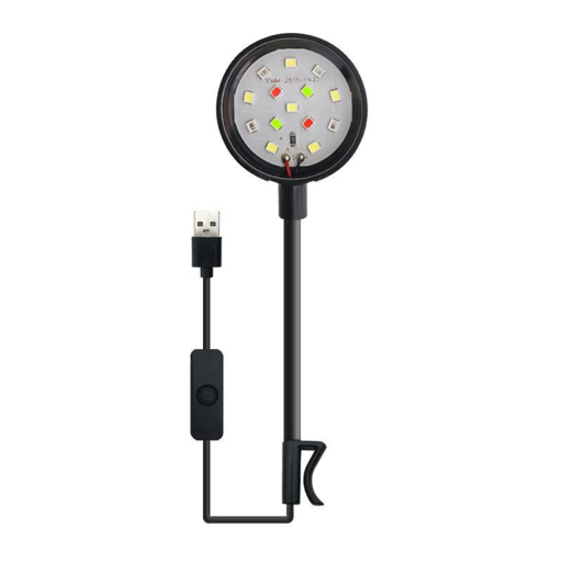 Luz LED para acuario Iluminación mini a prueba de agua para plantas acuáticas Accesorios para acuarios pequeños y decorativos de vidrio de 2 a 5 mm