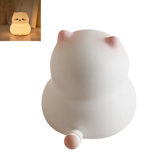 Luz nocturna de silicona con forma de gato, 3 modos de iluminación, temporizador de 30 minutos, recargable, batería de 1200 mAh, ideal para niños y adultos.