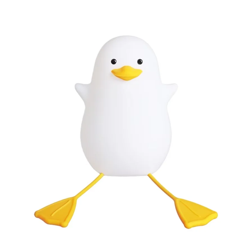 Luz nocturna infantil pato em ABS silicone recarregável LED com USB bateria de 1200mAh 2 níveis de brilho longa duração