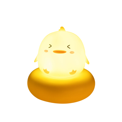 Luz nocturna LED recargable para niños, diseño de pato con pez, 3 niveles de brillo, regulable, de silicona, luz segura para dormir.