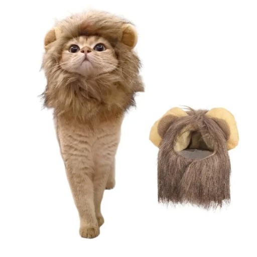 Lví obleček pro kočku Halloweenský obleček pro kočky Roztomilý obleček pro domácí mazlíčky Lví hříva pro kočky