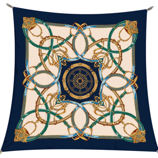 Lyxig fyrkantig scarf Equestrian ridstil Multifunktionell dam scarf för huvud, hals och kropp Modetrend