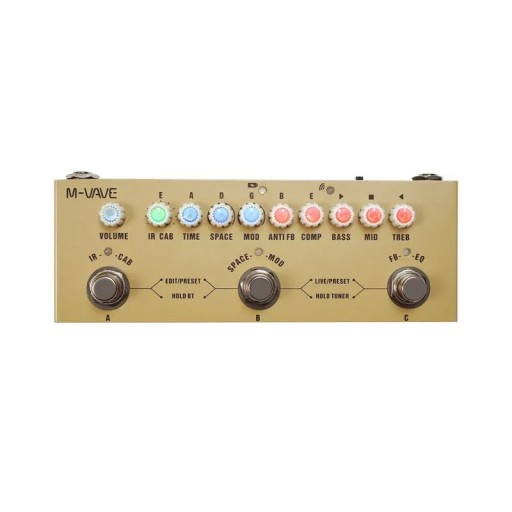 M-Vave Multi-Effect Pedal for Acoustic Guitar Rechargeable Effect Processor with Simulation and 8 IR Cabinets Metal Body