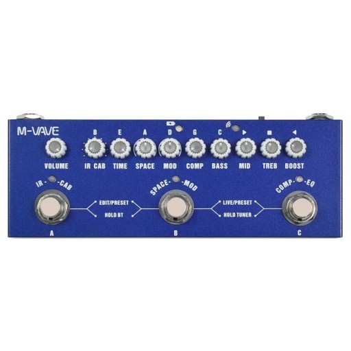M-Vave Multi-Effect Pedal for Electric Bass Guitar Metal Body Rechargeable Effect Processor with Simulation and 8 IR Cabinets