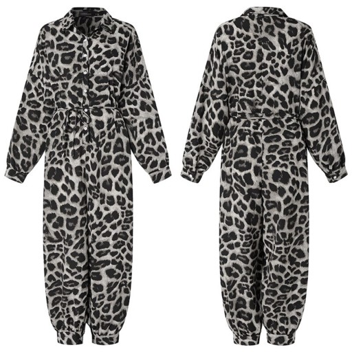 Macacão de camisa feminino com mangas longas