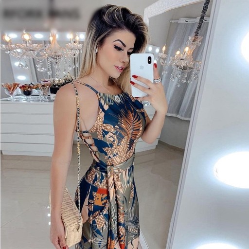 Macacão de Verão Feminino com Alças A2034