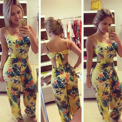 Macacão de Verão Feminino com Estampa