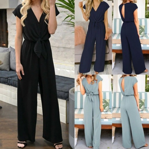 Macacão feminino de manga curta B864