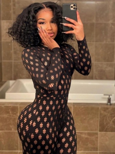 Macacão feminino de manga longa