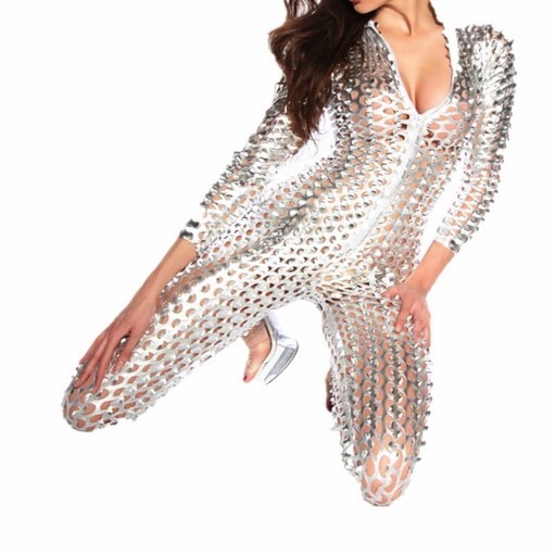 Macacão sexy perfurado para senhora