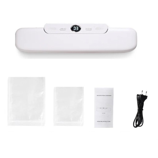 Macchina per il sottovuoto per alimenti Saldatrice sottovuoto ricaricabile con cavo USB Display LCD Sigillatura sottovuoto Macchina per alimenti con 10 sacchetti per sottovuoto di cibi