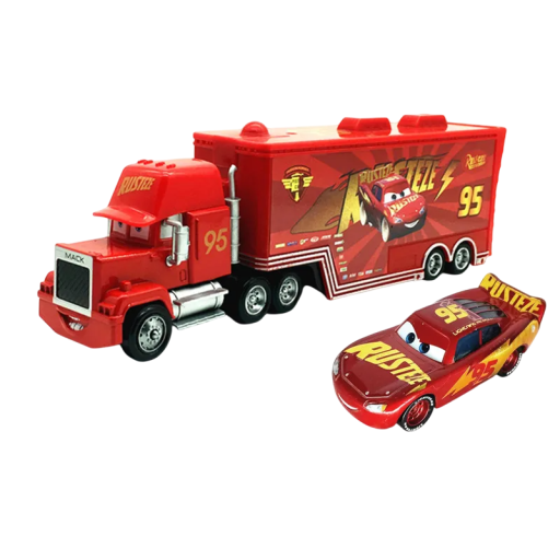 Mack Hauler i zestaw samochodów wyścigowych Lightning McQueen 3.0 Disney Pixar Cars 2 3 Truck Metal Model Toy dla dzieci Kolekcjonerski zestaw
