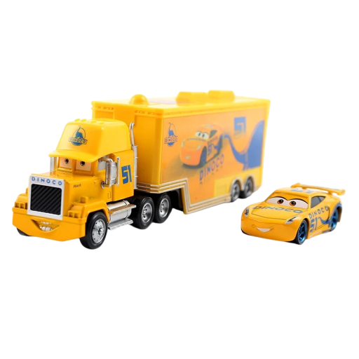 Mack Hauler och Dinoco Cruz Ramirez Disney Pixar Bilar 2 3 Lastbil och Racerbil Set Leksaker Metallmodellbilar för Barn