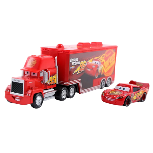 Mack Hauler och Lightning McQueen 2.0 Racerbilsset Disney Pixar Bilar 2 3 Lastbilsleksak för barn Metallmodell Samlarset