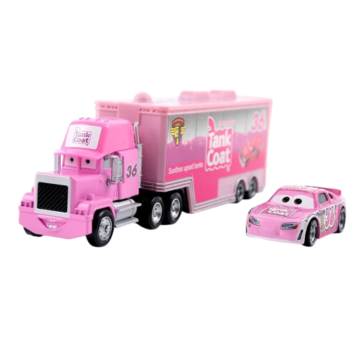 Mack Hauler och Reb Meeker Set Disney Pixar Bilar 2 3 Lastbil och Racerbil Leksaker för Barn Samlarset Metallmodellbil