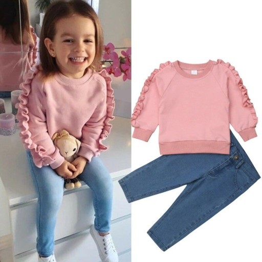 Mädchen-Sweatshirt und Jeans L1274