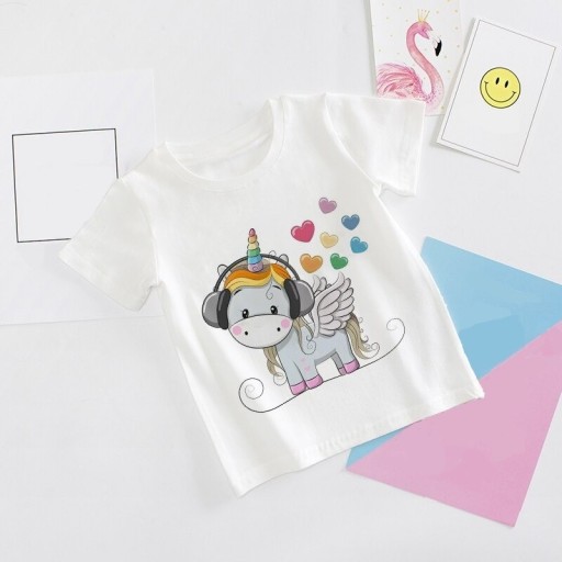 Mädchen-T-Shirt mit Einhorn B1598