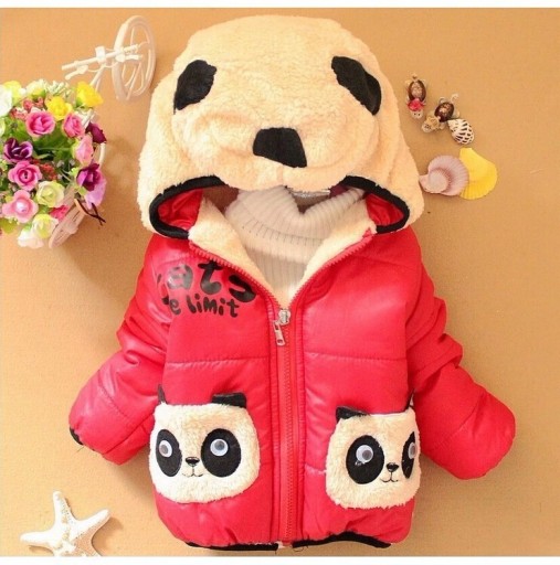 Mädchen-Winterjacke mit Panda J2502