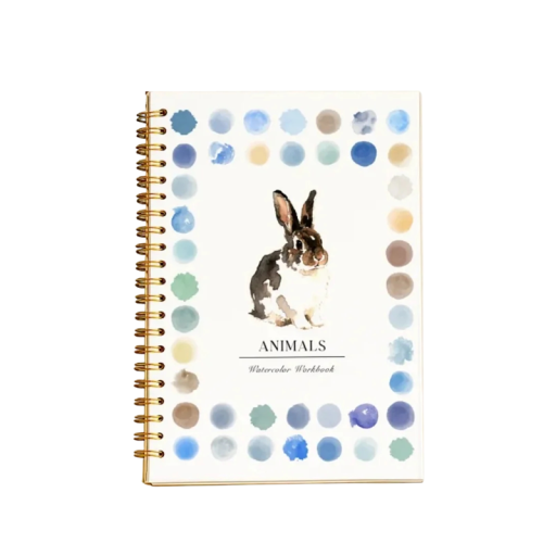 Magical Watercolour Animal Colouring Book 16.5 × 23 cm Spiral Pad with Water Activation for Drawing, Colouring and Relaxation